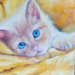 Sunny kitten oil painting